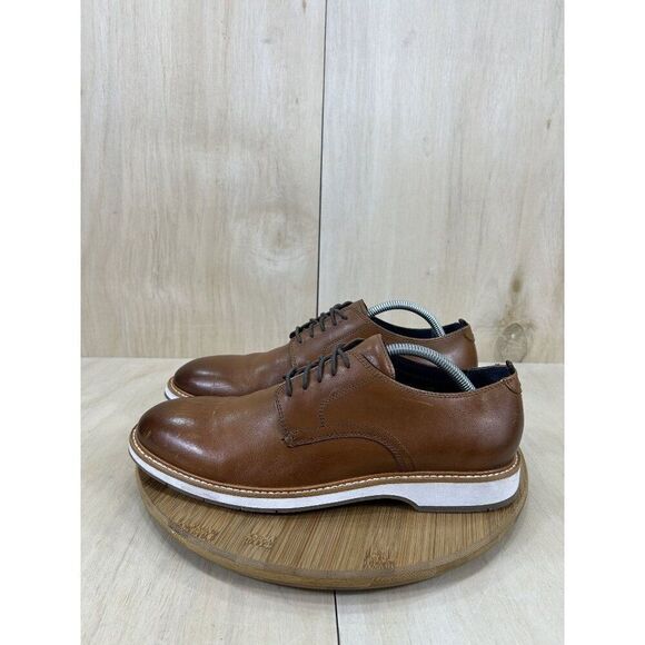 Cole Haan Morris Plain Toe Oxford British Tan Leather Oxford Shoes Mens Size 10 - Picture 1 of 8